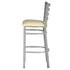 Chivari Silver Ladder Back Restaurant Bar Stool with Ivory Vinyl Seat BLMSVIV-ZF-KT