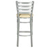 Chivari Silver Ladder Back Restaurant Bar Stool with Ivory Vinyl Seat BLMSVIV-ZF-KT