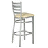 Chivari Silver Ladder Back Restaurant Bar Stool with Ivory Vinyl Seat BLMSVIV-ZF-KT