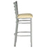 Chivari Silver Ladder Back Restaurant Bar Stool with Ivory Vinyl Seat BLMSVIV-ZF-KT