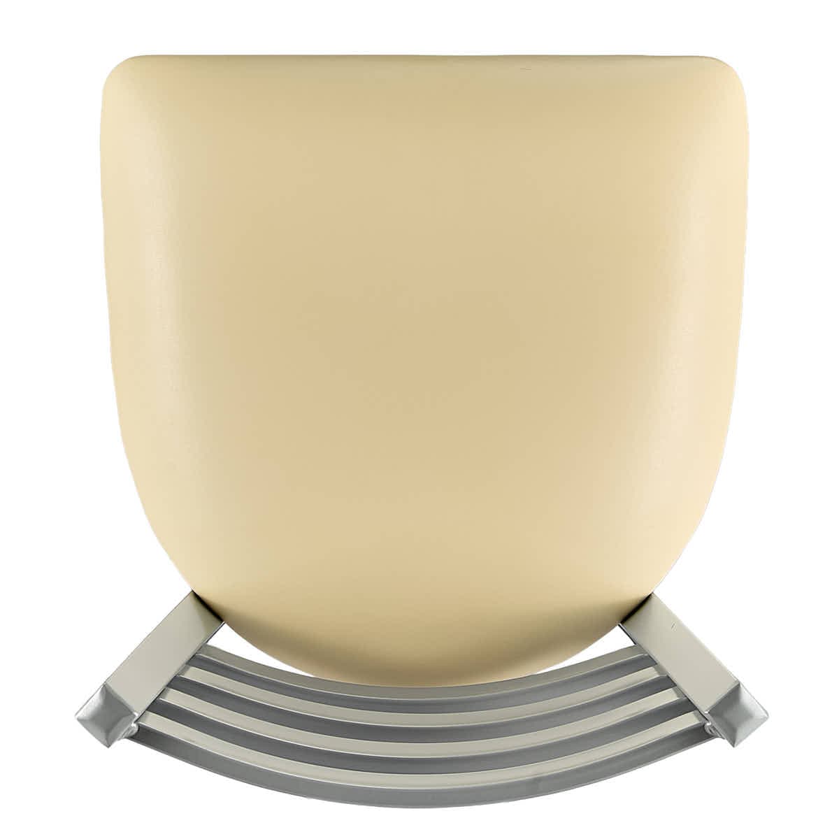 Chivari Silver Ladder Back Restaurant Bar Stool with Ivory Vinyl Seat BLMSVIV-ZF-KT