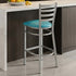 Chivari Ladder Back Bar Stool with Silver Frame and Light Blue Vinyl Seat BLMSVLBL-ZF-KT