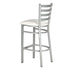 Chivari Silver Ladder Back Restaurant Bar Stool with White Vinyl Seat BLMSVWH-ZF-KT