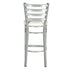 Chivari Silver Ladder Back Restaurant Bar Stool with White Vinyl Seat BLMSVWH-ZF-KT