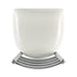 Chivari Silver Ladder Back Restaurant Bar Stool with White Vinyl Seat BLMSVWH-ZF-KT