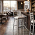 Chivari Silver Ladder Back Restaurant Bar Stool with White Vinyl Seat BLMSVWH-ZF-KT