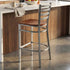 Chivari Ladder Back Bar Stool with Silver Frame and Cherry Wood Seat BLMSWCW-ZF-KT