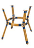 Toulouse 40" Round Glass Top Blue and White Rattan French Bistro Table TBTPBLU-KT-AX-T