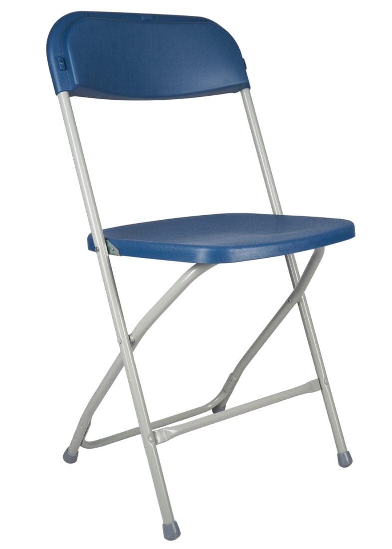 Chivari 100 Pack Blue Plastic Folding Chair and 10 96" (8 Foot) Rectangular Plywood Banquet Table CFPBLU-100PlY96-KT
