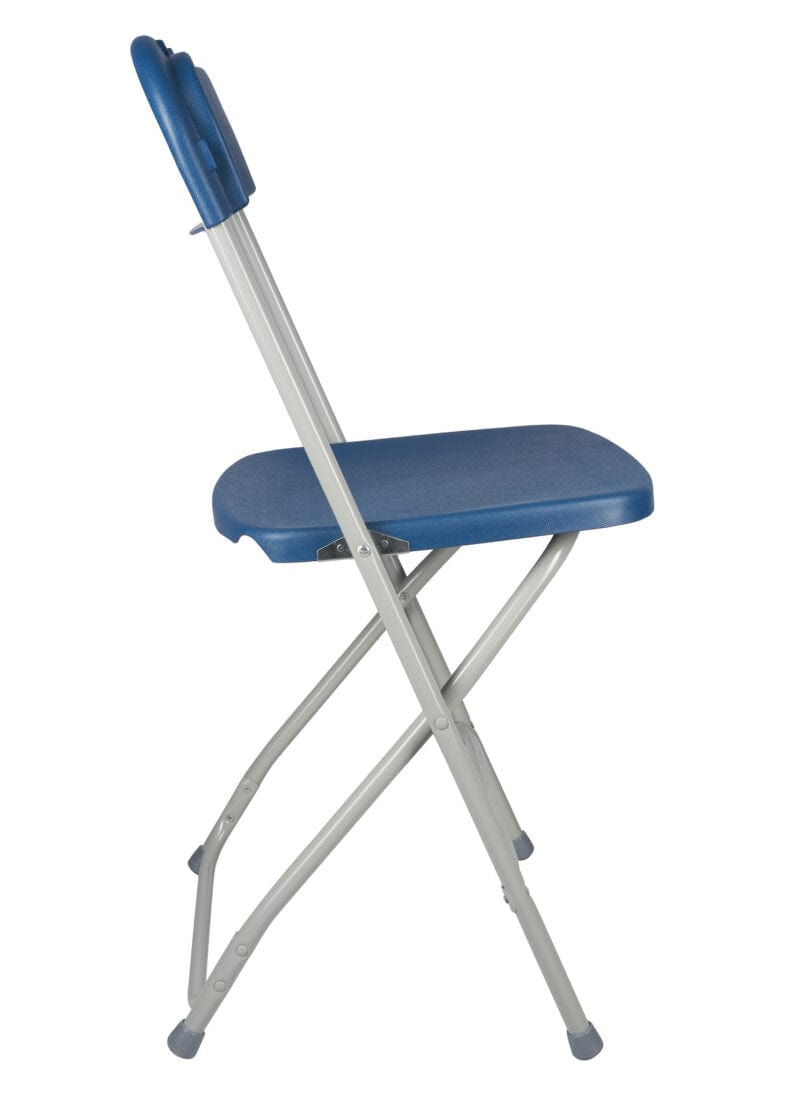 Chivari 100 Pack Blue Plastic Folding Chair and 10 96" (8 Foot) Rectangular Plywood Banquet Table CFPBLU-100PlY96-KT