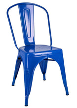 Blue Hi Gloss Tolix Style Metal Chair