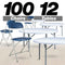 Chivari 100 Pack Blue Plastic Folding Chair and 12 60" (5 Foot) Round Plastic Folding Table CFPBLU-100PLS60-KT