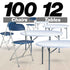 Chivari 100 Pack Blue Plastic Folding Chair and 12 60" (5 Foot) Round Plastic Folding Table CFPBLU-100PLS60-KT