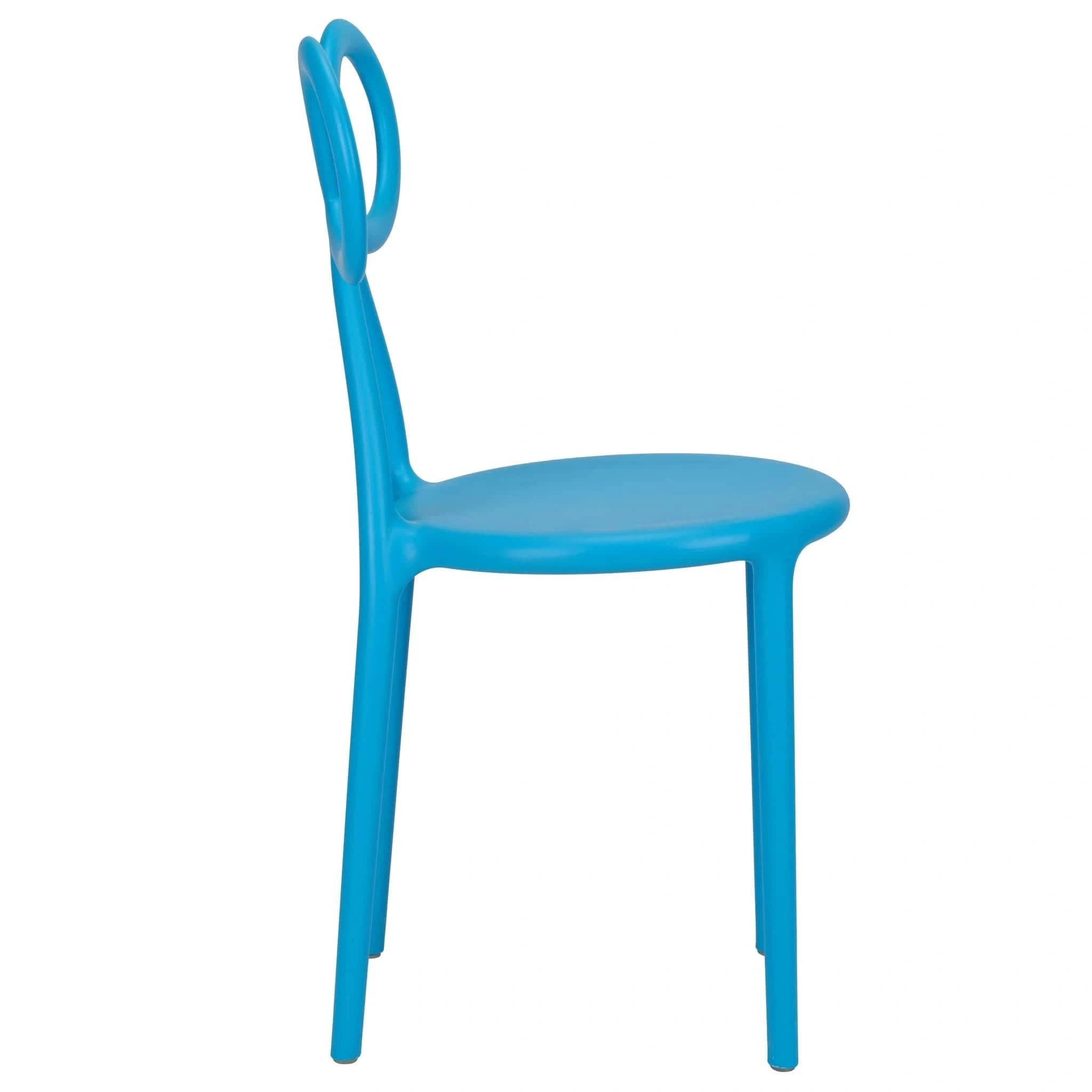 Chivari Blue Resin Bow Chair with Round Seat CBORBLU-ZG