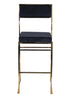 Chivari Melissa Barstool in Gold Stainless Steel Frame with Black Cushion Seat and Back BMMG-B-KIT-AX