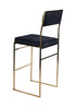 Chivari Melissa Barstool in Gold Stainless Steel Frame with Black Cushion Seat and Back BMMG-B-KIT-AX