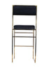 Chivari Melissa Barstool in Gold Stainless Steel Frame with Black Cushion Seat and Back BMMG-B-KIT-AX