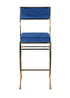 Chivari Melissa Barstool in Gold Stainless Steel Frame with Blue Cushion Seat and Back BMMG-BLU-KIT-AX