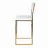 Chivari Melissa Barstool in Gold Stainless Steel Frame with White Cushion Seat and Back BMMG-WHI-KIT-AX