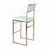 Chivari Melissa Barstool in Gold Stainless Steel Frame with White Cushion Seat and Back BMMG-WHI-KIT-AX