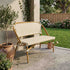 Toulouse White on Beige Medium Frame Bistro Bench Loveseat BNBPWB-AX-T