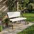 Toulouse White on White Dark Frame Bistro Bench Loveseat BNBPWWD-AX-T