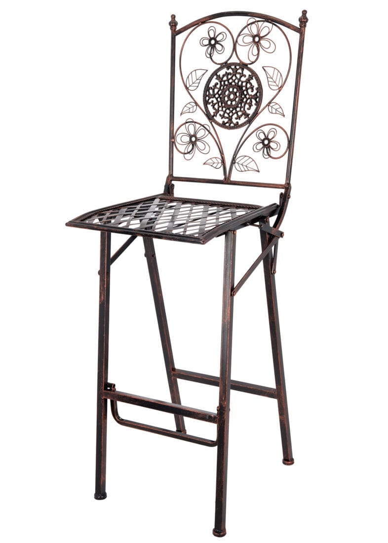 Chivari Bronze Barcelona Bistro Barstool with Square Seat and Back BBBMBR-AX-T