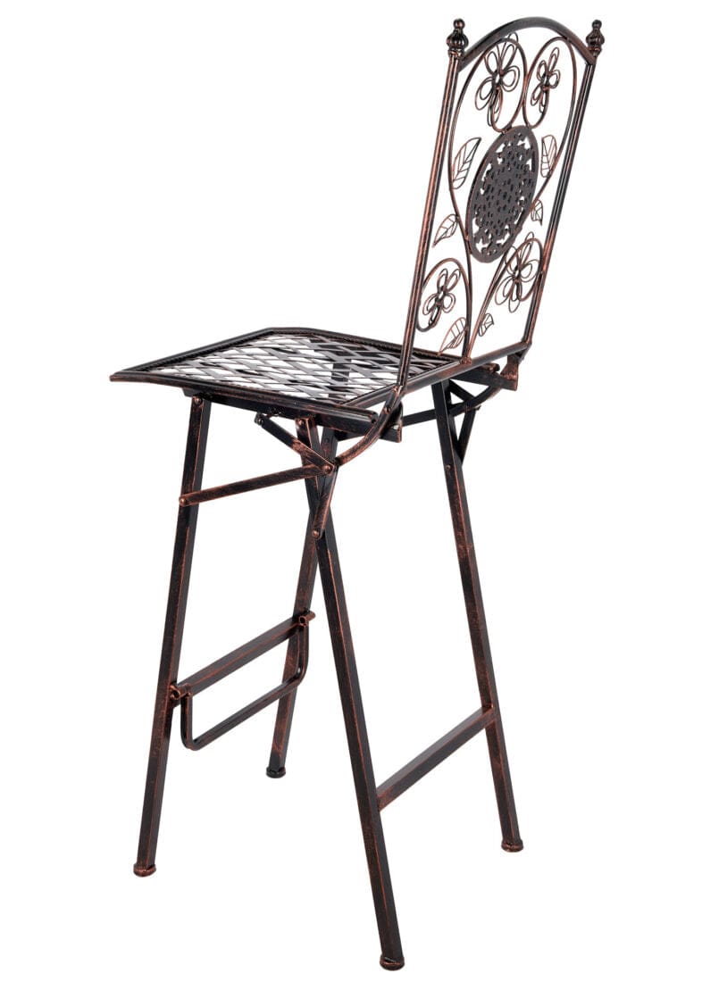 Chivari Bronze Barcelona Bistro Barstool with Square Seat and Back BBBMBR-AX-T