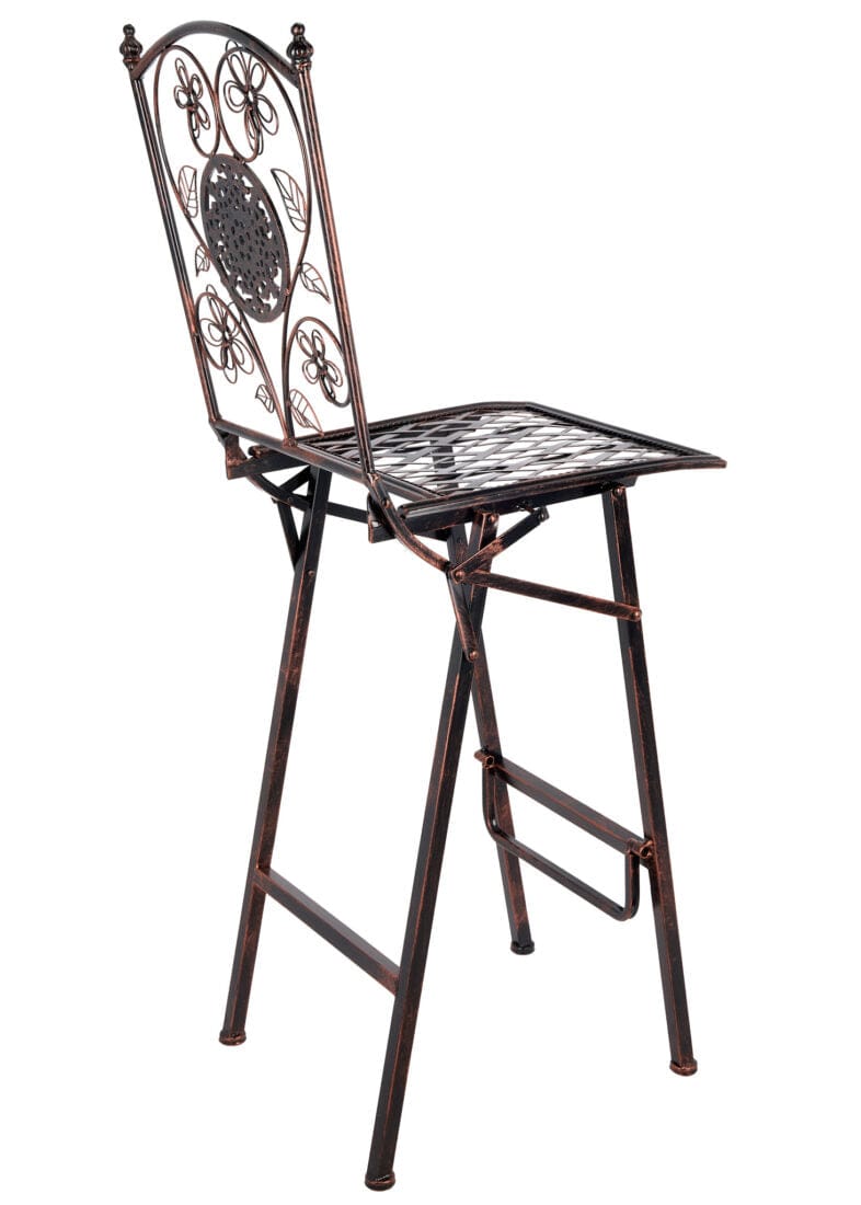 Chivari Bronze Barcelona Bistro Barstool with Square Seat and Back BBBMBR-AX-T