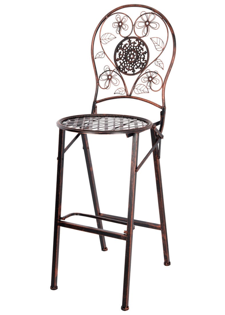 Chivari Bronze Barcelona Bistro Barstool with Round Seat and Back BBBMRBR-AX-T