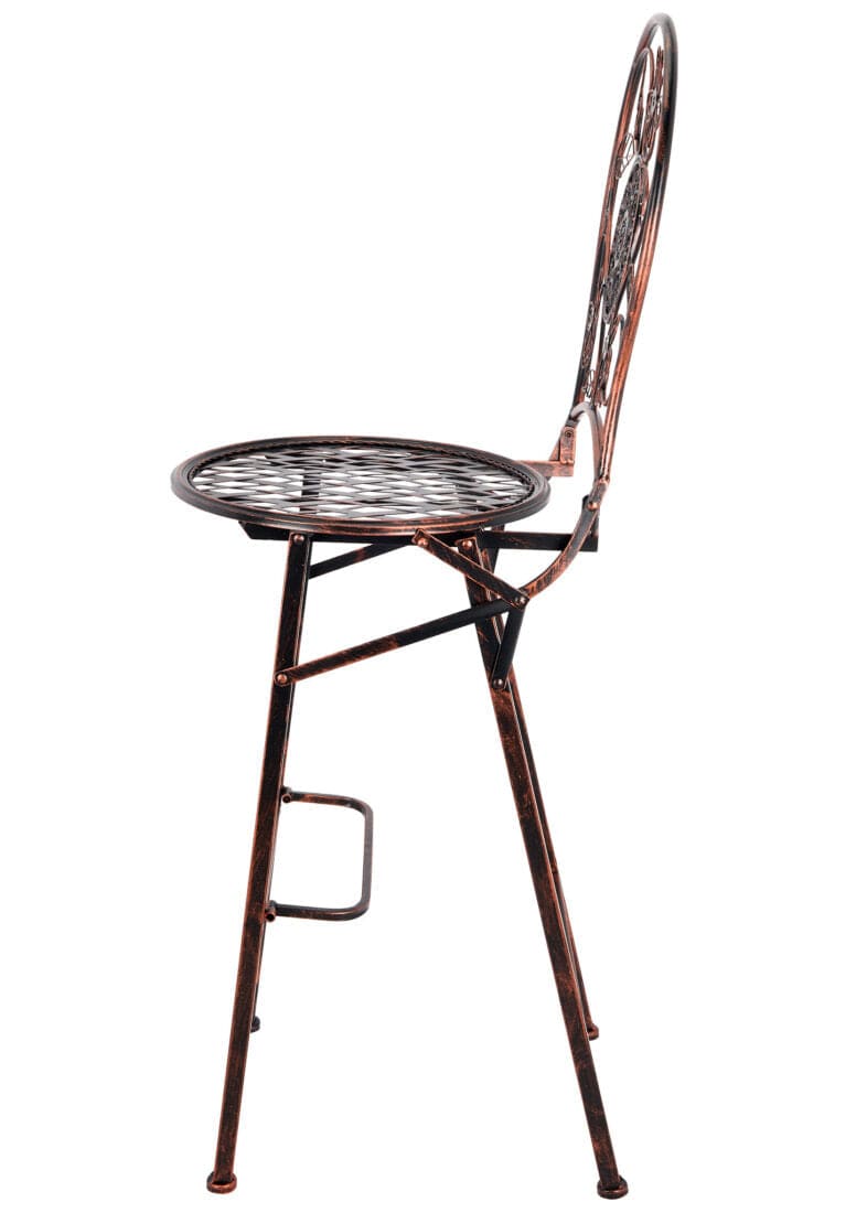 Chivari Bronze Barcelona Bistro Barstool with Round Seat and Back BBBMRBR-AX-T