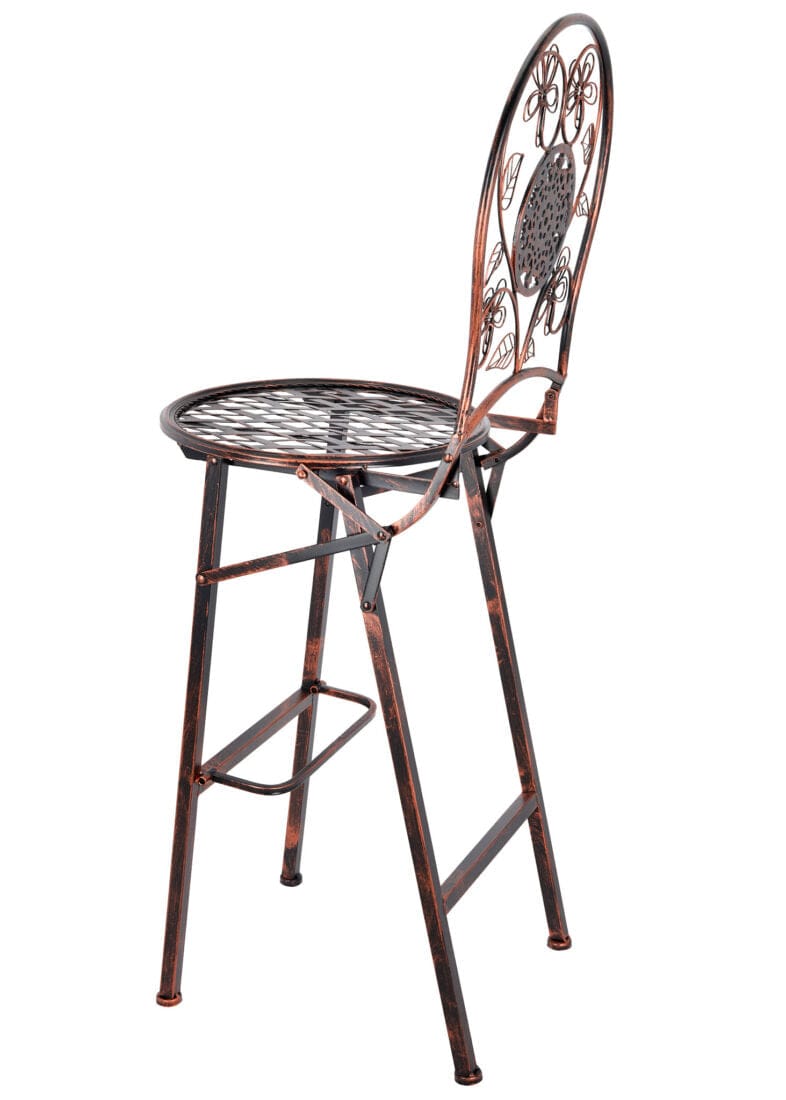 Chivari Bronze Barcelona Bistro Barstool with Round Seat and Back BBBMRBR-AX-T