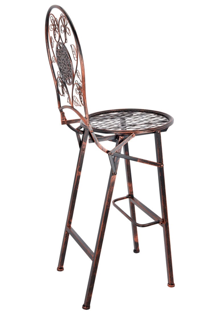 Chivari Bronze Barcelona Bistro Barstool with Round Seat and Back BBBMRBR-AX-T