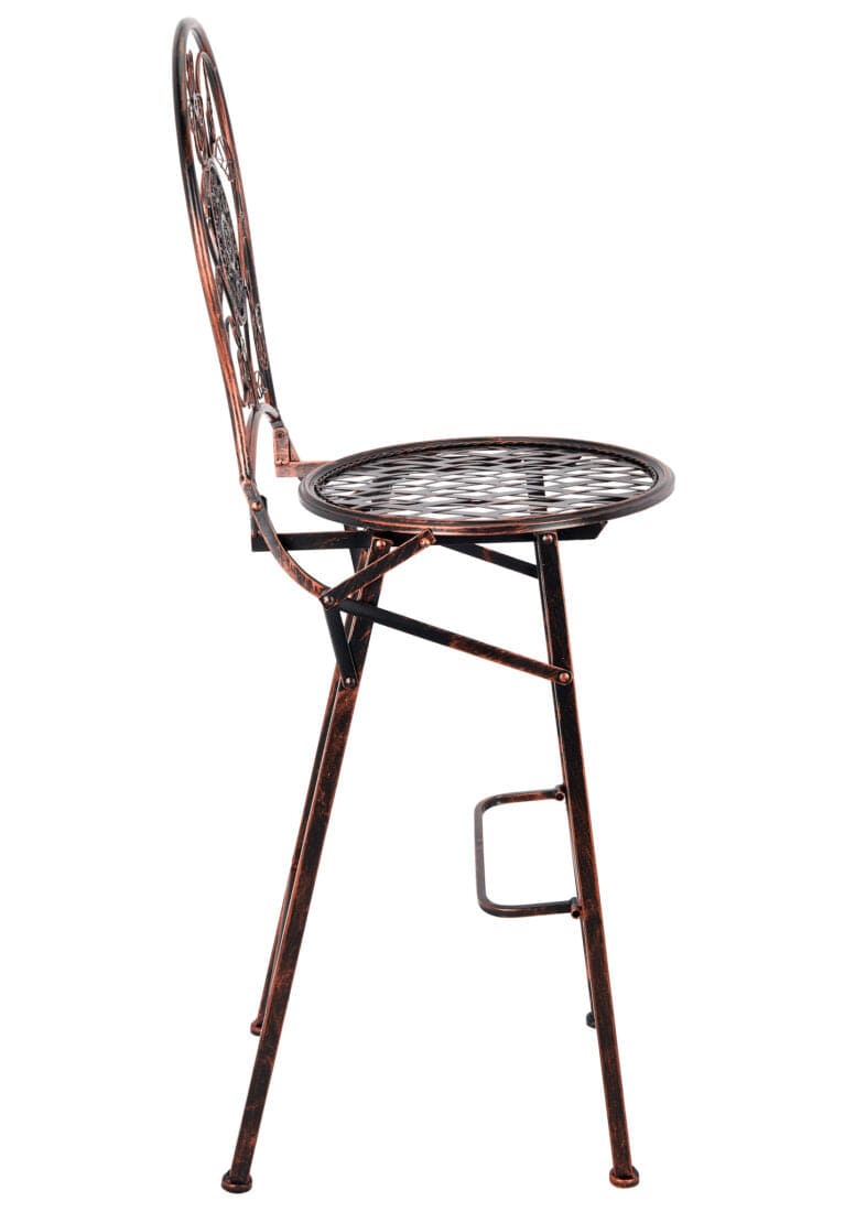 Chivari Bronze Barcelona Bistro Barstool with Round Seat and Back BBBMRBR-AX-T