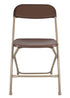 Chivari 100 Pack Brown Plastic Folding Chair and 10 96" (8 Foot) Rectangular Plywood Banquet Table CFPBR-100PLY96-KT