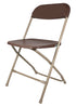 Chivari 100 Pack Brown Plastic Folding Chair and 12 60" (5 Foot) Round Plastic Folding Table CFPBR-100PLS60-KT