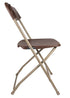 Chivari 100 Brown Plastic Folding Chair Bundle with 2 Heavy Duty Carts and Safety Straps CFPBR-100GCRTS-KT