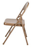 Chivari 100 Brown Metal Folding Chairs + 12 Plastic Round Table Kit CFMBR-100-12RD-KT