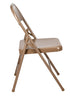 Chivari 100 Brown Metal Folding Chairs + 12 Plastic Round Table Kit CFMBR-100-12RD-KT