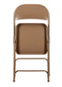 Chivari 100 Brown Metal Folding Chairs + 12 Plastic Round Table Kit CFMBR-100-12RD-KT