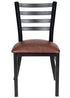 Chivari Ladder Back Restaurant Chair with Black Metal Frame and Brown Vinyl Seat CLMBVBR-ZF-KT