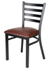 Chivari Ladder Back Restaurant Chair with Black Metal Frame and Brown Vinyl Seat CLMBVBR-ZF-KT