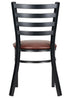 Chivari Ladder Back Restaurant Chair with Black Metal Frame and Brown Vinyl Seat CLMBVBR-ZF-KT
