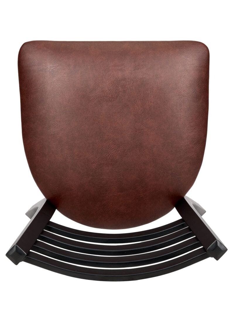Chivari Ladder Back Restaurant Chair with Black Metal Frame and Brown Vinyl Seat CLMBVBR-ZF-KT