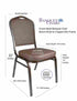 Chivari Brown Vinyl Copper Vein Steel Frame Crown Back Banquet Chair CQCVBR-ZF-T