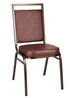 Chivari Brown Vinyl on Copper Vein Steel Frame Square Back Banquet Chair CQSVBR-ZF-T