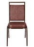 Chivari Brown Vinyl on Copper Vein Steel Frame Square Back Banquet Chair CQSVBR-ZF-T