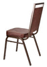 Chivari Brown Vinyl on Copper Vein Steel Frame Square Back Banquet Chair CQSVBR-ZF-T