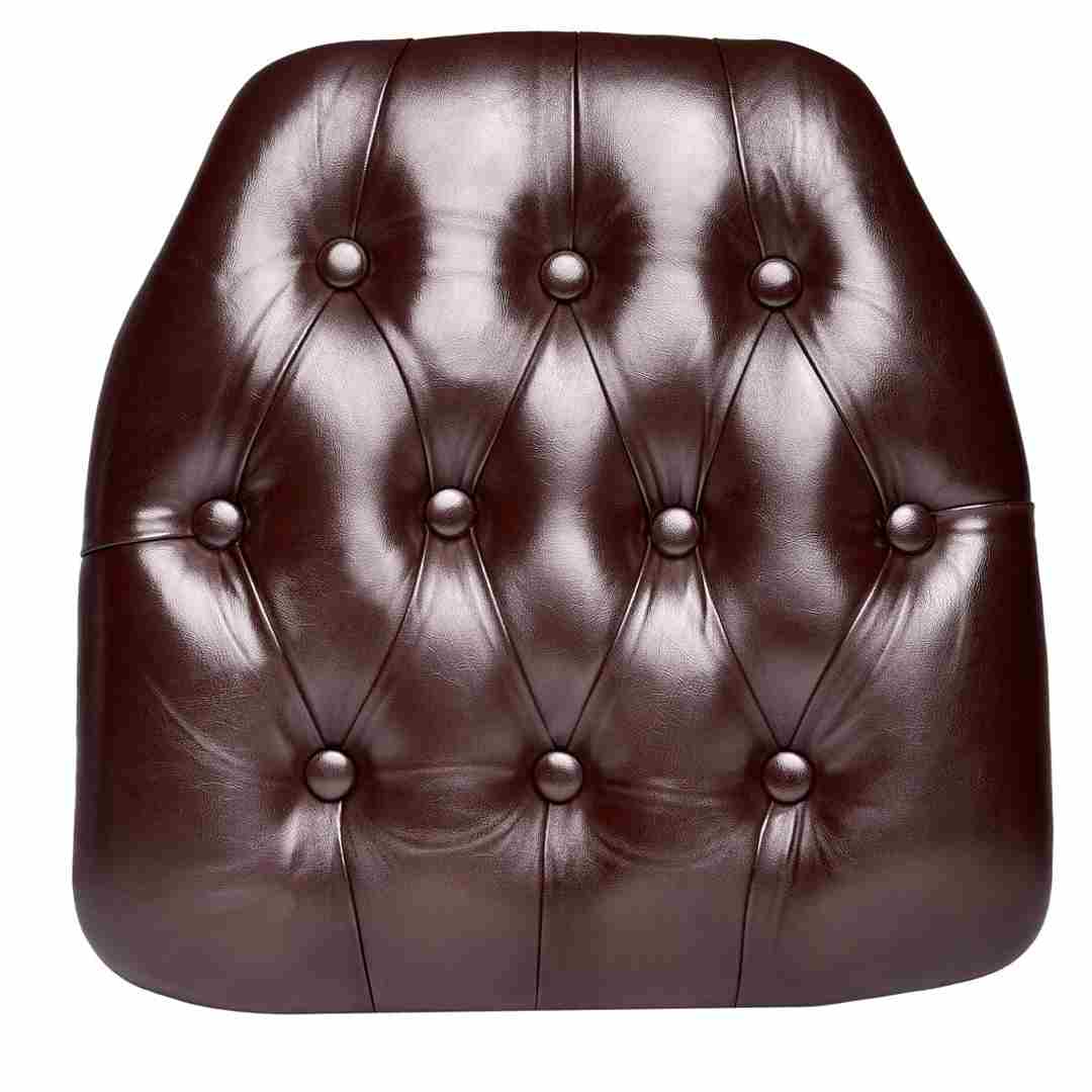 Chivari Brown 1.75" Thick Vinyl Tufted Panel Chiavari Chair Cushion CUSHPANVINTUFTBRN-AX-T