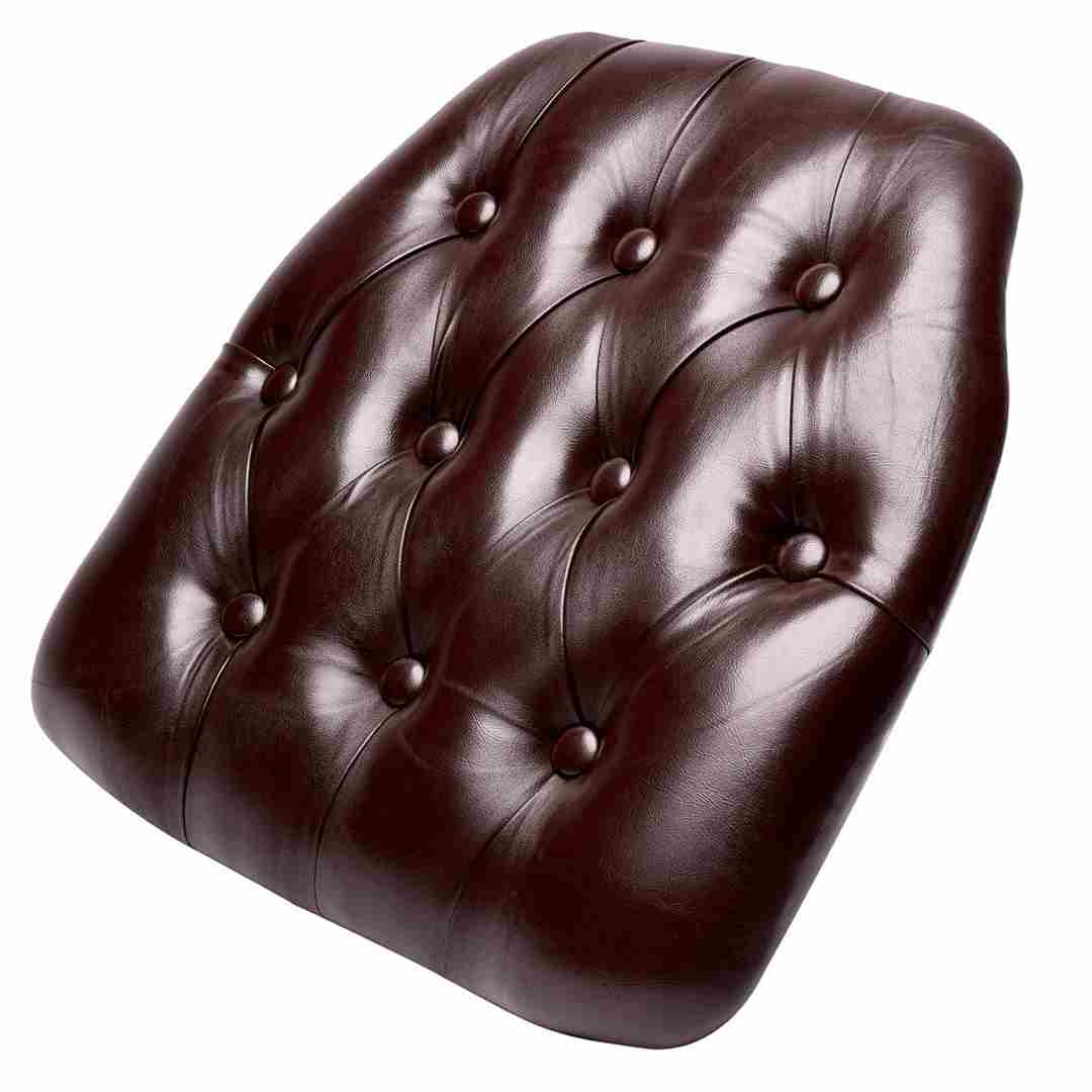 Chivari Brown 1.75" Thick Vinyl Tufted Panel Chiavari Chair Cushion CUSHPANVINTUFTBRN-AX-T